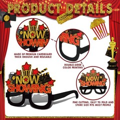48 Pcs Movie Night Party Decorations Eyeglasses Movie Theater Black Red Gold …