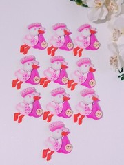 10 Pc Baby Shower Pink Stork Foam Decoration Favor Recuerdos Nina Decoracion 4″