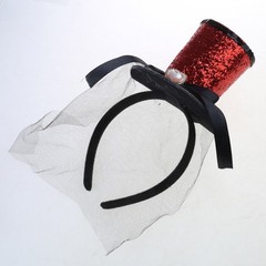 Skull Headpiece with Sheer Veil Adjustable Halloween Skull Headband for Women
