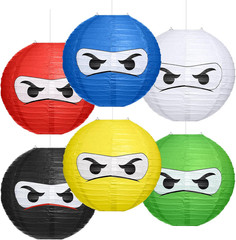 6 Pcs Ninja Themed Paper Lanterns 12 Inch Ninja Birthday Party Hanging Paper Lan