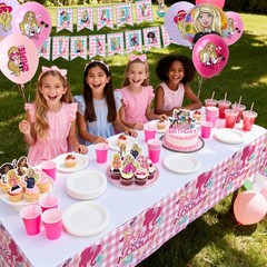 Barbie Princess Party Decorations Birthday Party Supplies Balloons Cake Toppers