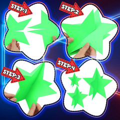 45 Pcs Neon Glow in the Dark Star Centerpieces Table Decor 3 Sizes 8″ 5″ 3″