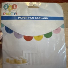 321 Party! Paper Fan Garland – 8ft Multicolor Hanging Decoration B1