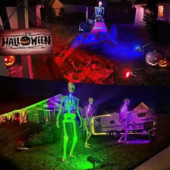 JSOT 2 Pack Christmas Solar Spotlights, RGB Solar Spot Light Outdoor Waterpro…