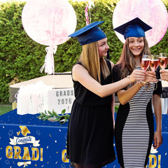 2Pack 2026 Graduation Decorations, 108″ X 54″ Graduation Tablecloth, Bluegold Di