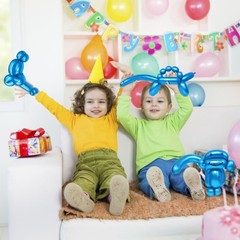 260 Shiny Metallic Blue Twisting Balloons for Party Decorations, 100pcs