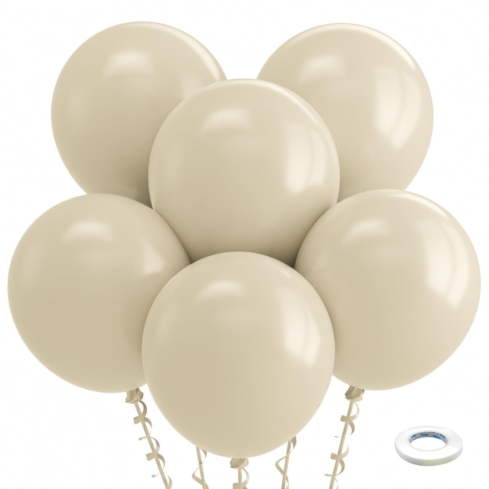 18″ White Sand Balloons 30 Pack, Thick Cream Latex for Party Decor