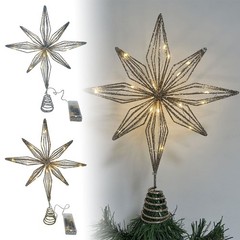 LED Tree Topper Star Christmas Decorations Top Xmas Star Light Up Glitter GiftAE