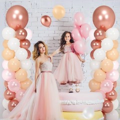 2 Sets 163 Pcs Pink Metallic Rose Gold Balloons Column Stand Kit Bridal Party…