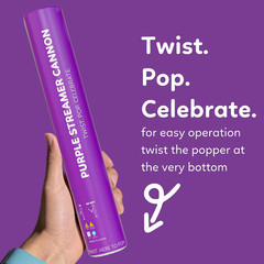 2 Pack Streamer Cannon Confetti Poppers | Biodegradable Purple Confetti | | Lau