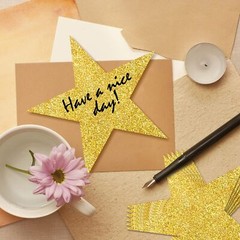 100 PCS Glitter Gold Five Star Cutouts Paper Star Confetti Cutouts Gold Star …
