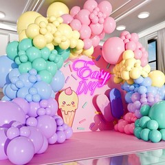 100 Pastel Balloons Assorted Colors & Size – Rainbow Party Decorations – Maca…