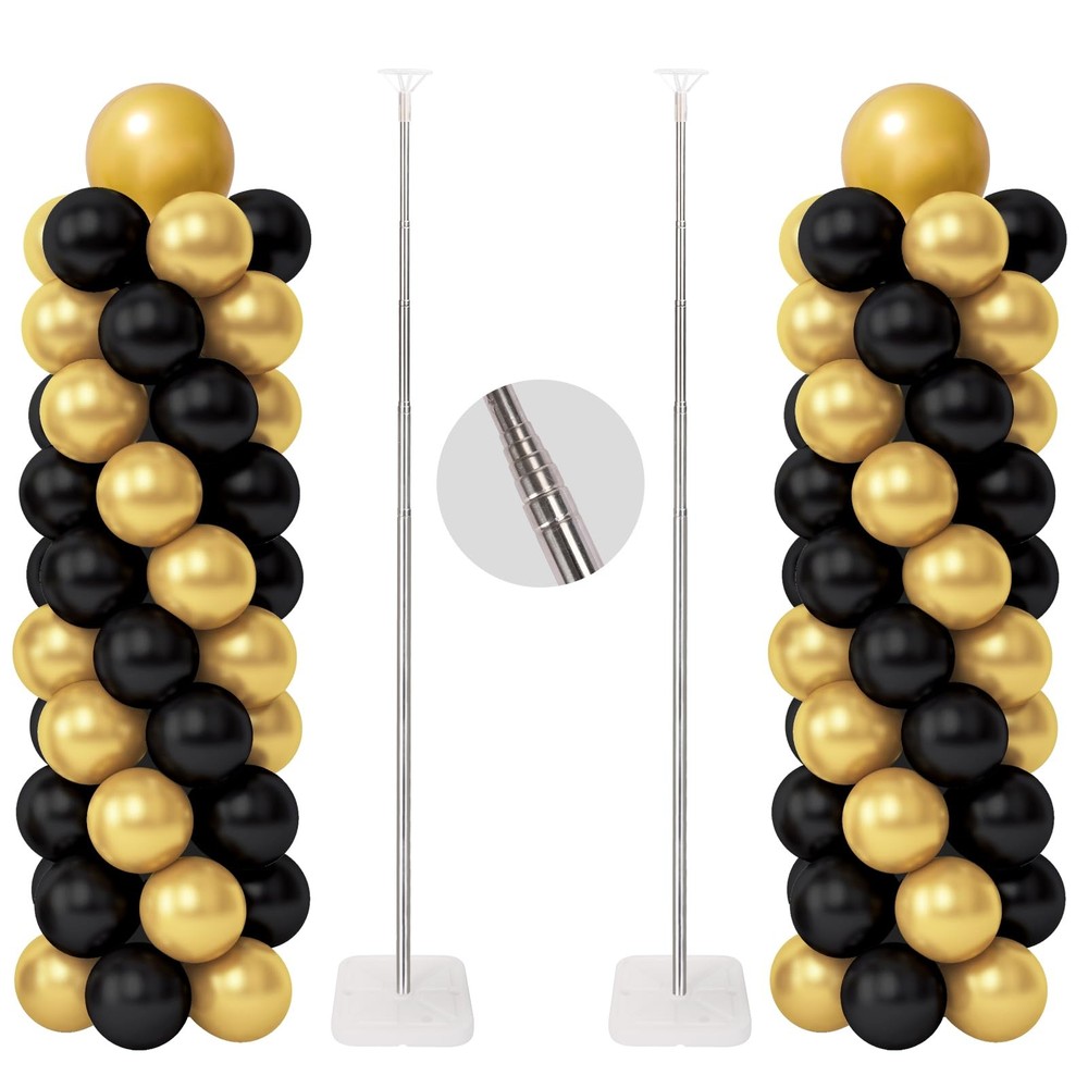 Balloon Column Stand Kit, Set of 2, 6.6ft Height Adjustable Column Kit, Metal…