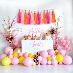 Rose Red Pink and Orange Tassel Garland Banner Paper Tassels for Party Decoratio