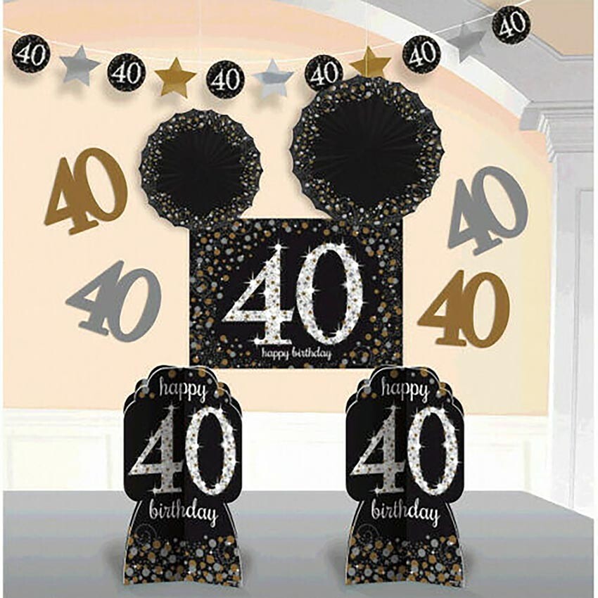 Sparkling Celebration 40 Room Decorating Kit ~ 40th Birthday Party Supplies 10pc