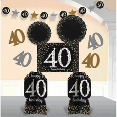 Sparkling Celebration 40 Room Decorating Kit ~ 40th Birthday Party Supplies 10pc