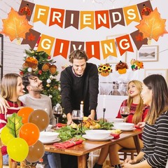 60Pcs Friendsgiving Decorations Banner Balloons for Friendsgiving Fall Home T…