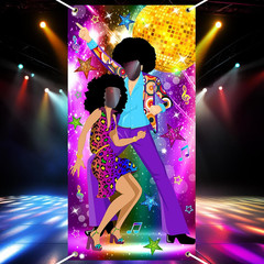 Disco Door Banner 3X6 Ft 70S Party Decorations 70S Theme Photo Props Disco Party