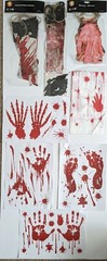 Halloween Party Decorations Set Horror Gore Blood Banners Knives Bats Creepy