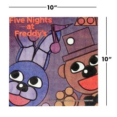 Five Nights at Freddy’s 16 Count 10″ Square Beverage Napkins