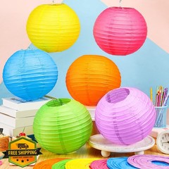Retisee 12pk Neon Paper Lanterns Modern
