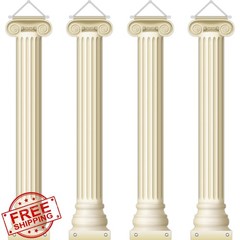 4Pcs Greek Party Wall Decorations Greek Columns Banners Pillars Hanging Banne…