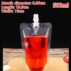 5-100pcs Clear Plastic Spouted Liquid Drink Bag Pouch Portable Liquid Container