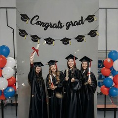 Congrats Grad Banner – Graduation Decorations Class of 2026 Party Supplies – …