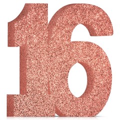 Rose Gold Sweet 16th Birthday Table Centerpiece Number 16 Topper Decor Sign