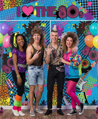 I love 80s Party 3pc Backdrop retro theme photo booth fun accessory decor banner