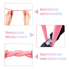 100Pcs Assorted Pastel Long 260q Balloons Thickening Skinny Latex Twisting