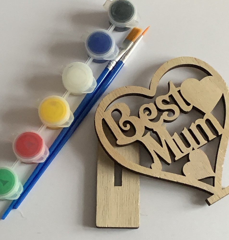 Children’s Craft / Paint Your Own/ Wooden Hearts / Mum Birthday / Best Mum