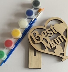 Children’s Craft / Paint Your Own/ Wooden Hearts / Mum Birthday / Best Mum