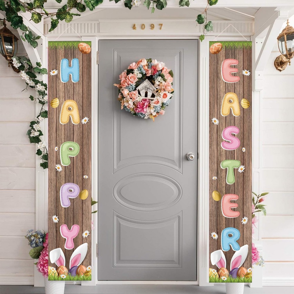 Jiudungs Easter Decorations Outdoor 12 inches x 71 inches, Pastel Multicolor