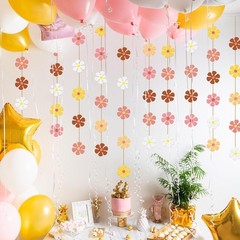 Retro Flower Cutouts Daisy Decor Hippie Paper Cutouts for Birthday