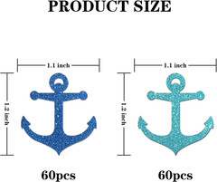 Nautical Theme Confetti Glitter, Ship Anchor Confetti, Baby Shower, Wedding, Oce