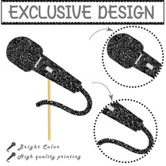 16 PCS Microphone Centerpiece Sticks Glitter Party Table Topper Decoration