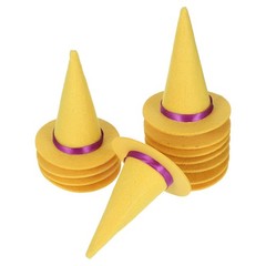 12Pcs Mini Yellow Felt Witch Hats Reusable Halloween Bottle Toppers and Decor