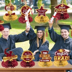 Maroon and Gold Graduation Decorations 2026,12Pcs Maroon Graduation Table Decora