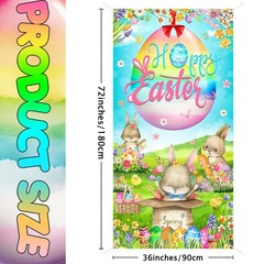 Happy Easter Door Cover Spring Easter Bunny Door Cover Egg Easter Door Banner Pa