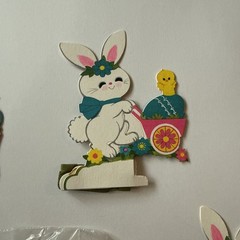 Vtg Hallmark Paper Honeycomb Easter Bunny & Chick Cut Out Table Decor SEE & READ