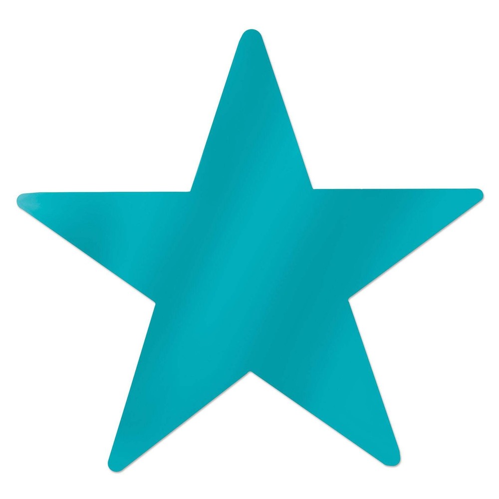 Beistle Turquoise Metallic Star Cutouts – General Occasion | Party Supply
