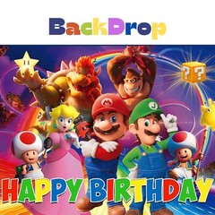 Mario Theme Super Party Decorations – Banner Cake Topper, Balloons, Backdrop Set