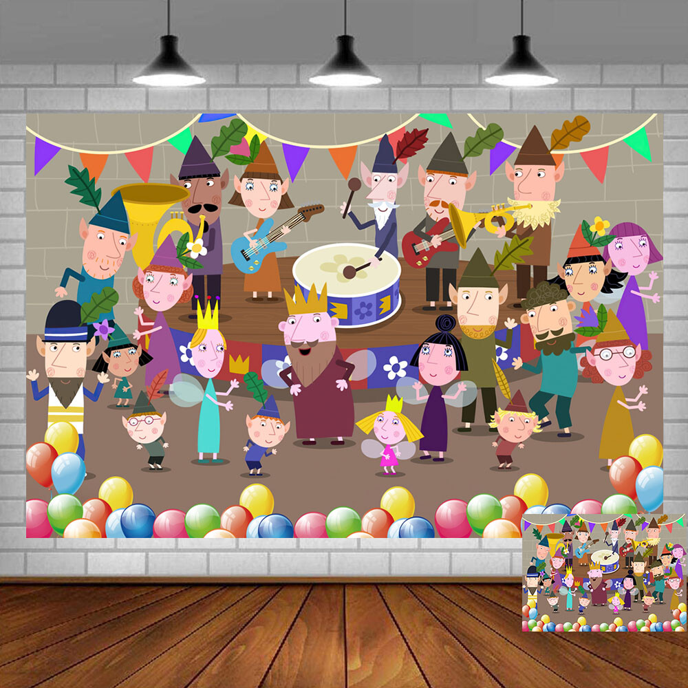 Ben and Holly Party Supplies Party Decoration Backdrop Banner Poster Vinyl 5x3ft