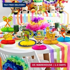 12pcs Fiesta Mexican Party Table Decoration Centerpiece – 8″ Paper 5 Cinco De Ma