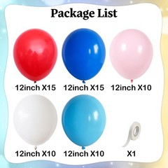 Red White and Blue Balloons 60pcs, 4th of July Patriotic Balloons Red Dark Li…