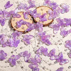 3D Purple Butterfly Decorations 32ft Butterfly Hanging Garlands Plastic Cryst…