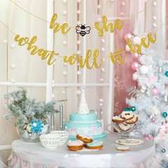 Halodete He or She What Will it Bee Banner, Bumble Bee Boy or Girl, Baby Show…