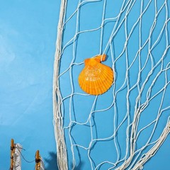 6 Pieces Natural Fish Net Decorative Fish Netting Natural Cotton Beach