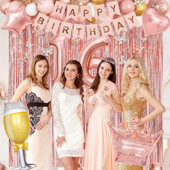Sweet 16 Party Decorations, 16Th Birthday Decorations for Girls Rose Gold Pink F